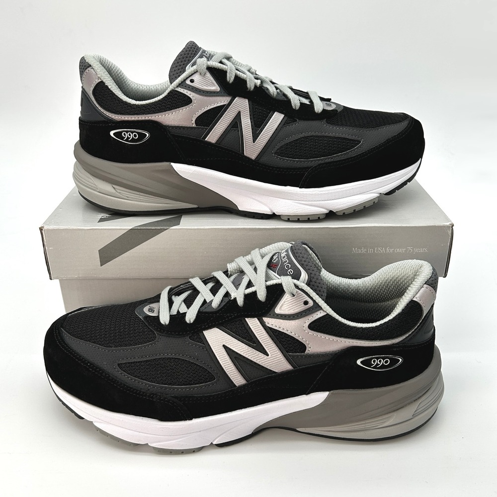 New Balance Made in USA 990v6 Mens Sz. 11 X-Wide Sneakers Black Grey NEW M990BK6